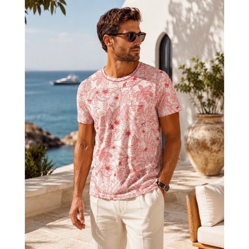 Ted Baker Bengel Tropical Animal Monkey Print Men's stretch Shirt L